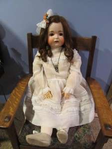   JDK 260 ANTIQUE GERMAN BISQUE CHARACTER CHILD DOLL WITH JEWELRY  