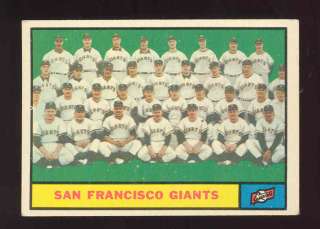1961 Topps, San Francisco Giants Team Card #167, NM   