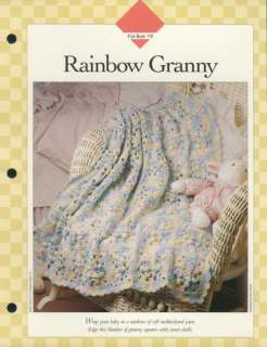 Rainbow Granny Baby Afghan Vanna Crochet Pattern Leaflet NEW  