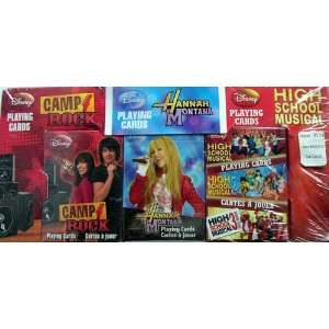  SET OF 3 Disney Playing Cards Camp Rock, Hannah Montana 