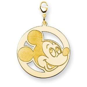    Gold plated SS Disney Mickey Round Lobster Clasp Charm Jewelry