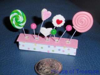   *POLKA DOT LOLLIPOP STAND **DOLLHOUSE PARTY MINIATURE FOOD  