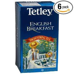 Tetley English Breakfast Drawstring Tea, 20 Count Tea Bags (Pack of 6 