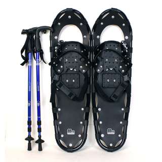   Man Woman Snowshoes up to 220 lbs Free Bag + Nordic Hiking Pole  