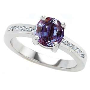   Alexandrite Engagement Ring in .925 Sterling Silver Size 7 Star K