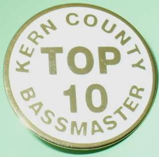 BASSMASTER HAT CAP LAPEL PIN FISHING KERN COUNTY TOP 10  