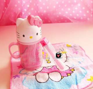 3in1 Hello Kitty Toothbrush Hand Towel Travel Kid Set  