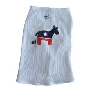   Ruff and Meow Dog Tank Top, Democrat, White, Extra Large