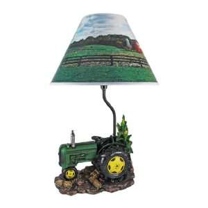  Green Farm Tractor 19 Inch Table Lamp Country