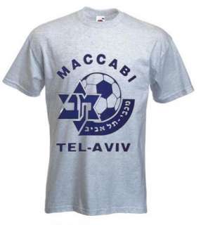 Maccabi Tel Aviv Soccer T shirt Hebrew Israel M 2XL  