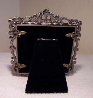 Miniature Picture Frame, Enameled, Crystal Jeweled  