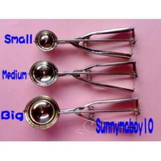 New Stainless steel ice cream scoop 3 size/Lot Scoops  
