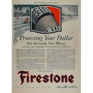  1928 Ad Firestone Gum Dipped Tires Cotton Field Pickers 