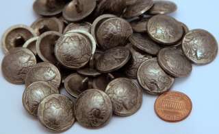 NEW ANTIQUED Silver Tone Indian Nickel Metal Buttons 13/16 20MM Lot 