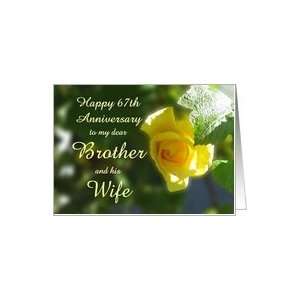 com Happy 67th Anniversary Brother and his Wife   Yellow Rose Flowers 