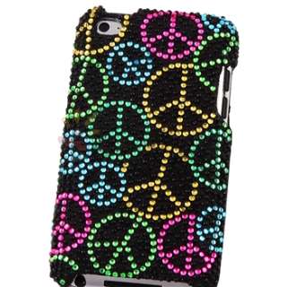   Sign Bling Rhinestone Case+LCD Film Cover for iPod Touch 4th Gen 4G 4