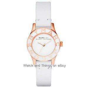   MARC JACOBS ROSE GOLD MINI BLADE WHITE LEATHER LADIES WATCH MBM1179
