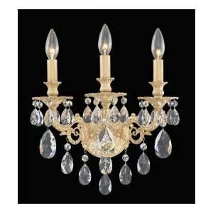   Wall Sconce in French Gold with Swarovski Strass Golden Teak crystal