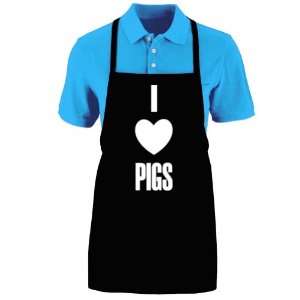 Funny I LOVE PIGS Apron; One Size Fits Most   Medium Length Kitchen 