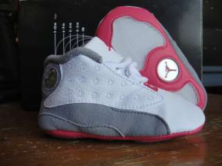 Nike Jordan 13 White Pink Grey Soft Shoes Crib 3  
