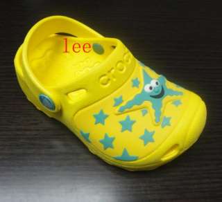 crocs0 starfish yellow kids sandals/slippers size us C 6 7,10 11,12 13 
