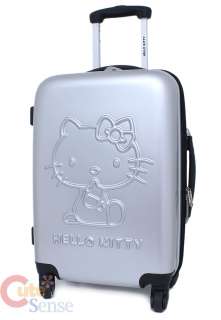 Sanrio Hello Kitty Trolley Bag Emblms Luggage Silver Metal 1