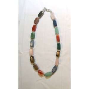  Multi color Gem Stones Necklace Nugget 