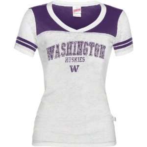  Washington Huskies Womens Football Jersey Burnout T Shirt 