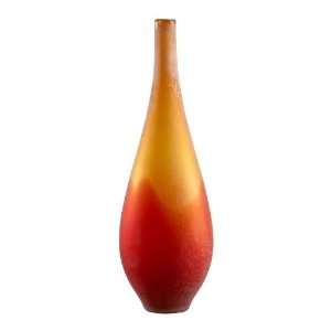    Large Vizio Modern Yellow and Orange Glass Vase