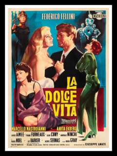 LA DOLCE VITA * ORIGINAL ITALIAN MOVIE POSTER 1959  