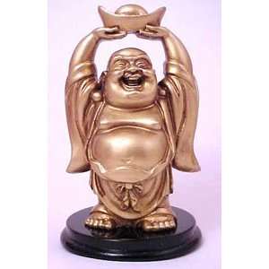  LAUGHING BUDDHA FIGURINE   GOLD