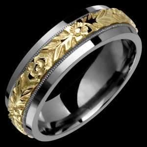  Epsilon   size 12.50 Titanium Ring with 14K Gold Design 