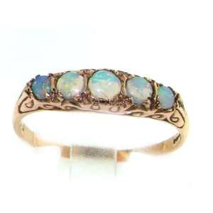 9K Rose Gold Ladies Opal Victorian Style Eternity Ring   Finger Sizes 