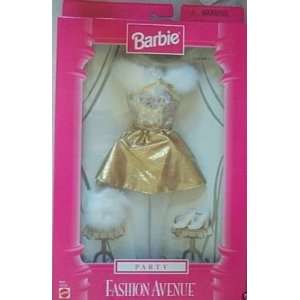   Barbie Party Fashion Avenue White and Gold Dress (1998) Toys & Games