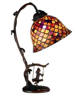 New Fish Scale Tiffany Style Stained Glass Table Lamp  