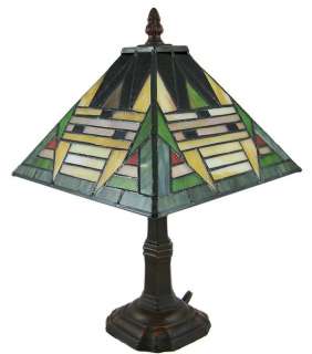 Mission Style Stained Glass Shade Table Lamp Light  