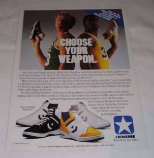 1986 Converse ad page ~ LARRY BIRD and MAGIC JOHNSON  