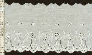 14Yds Cotton EYELET LACE TRIM 4.1 MM Leaves S Ivory  