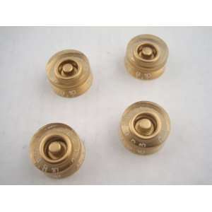  4 Gold Speed Knobs for Guitar or Bass Musical Instruments