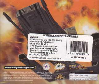 WAR GAMES WarGames Original RTS Strategy PC Game NEW XP 651021101254 