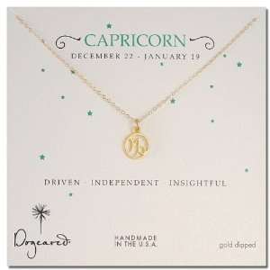  DOGEARED  Capricorn Necklace in Gold Dip Jewelry