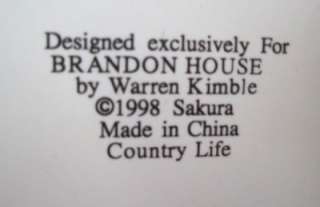 1998 Sakura Country Life Ceramic Cheese Board by Warren Kimble  