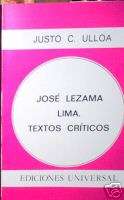 JOSE LEZAMA LIMA,TEXTOS CRITICOS,CUBA,CUBAN,LITERATURE,  