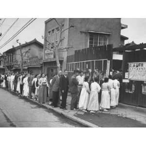  People Lining Up to Cast Votes During First Free Elections 