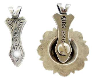 Western Antique Silver Concho Pendant/Necklace Adapter  