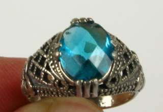 3ct London Blue Topaz 925 Solid Sterling Silver Victorian Style 
