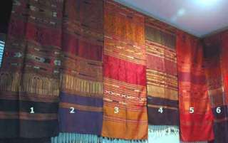 Silk Scarf Wall Hanging Tribal Hand Loom Woven Laotian  