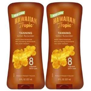 Hawaiian Tropic Protective Tanning Lotion SPF 8 Sunscreen 8 oz, 2 ct 