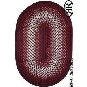   Collection Burgundy Red Round Braided Area Rug 6.00.