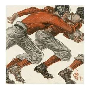 Football Players, 1913 J.C. Leyendecker. 20.00 inches by 20.00 inches 